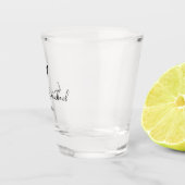 Liefde Calligraphy Hart Zwart B&W ID940 Shot Glas (Rechts)