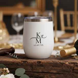 Liefde Calligraphy Initialen Hart Zwart & Wit ID94