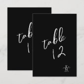 Liefde Calligraphy Tafelnummer Wit B&W ID940 (Voorkant / Achterkant)