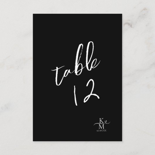Liefde Calligraphy Tafelnummer Wit B&W ID940 (Achterkant)