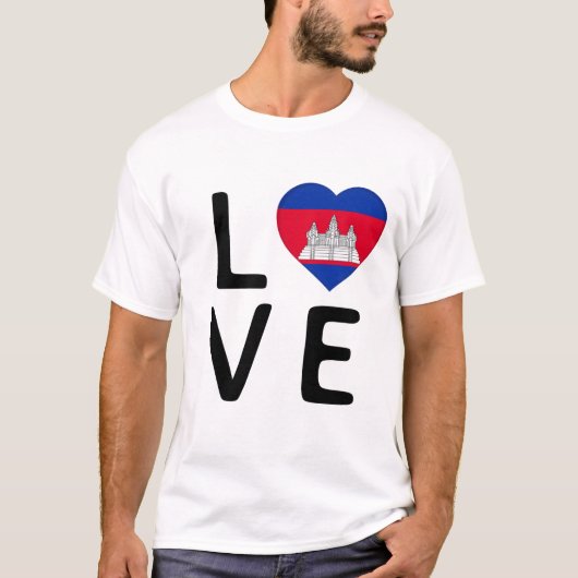 Liefde - Cambodjaanse vlag T-shirt (Voorkant)