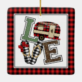 Liefde Camping Modern Kerstmis Teenslippers Keramisch Ornament (Achterkant)