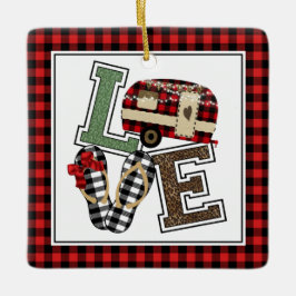 Liefde Camping Modern Kerstmis Teenslippers Keramisch Ornament