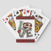 Liefde Camping Modern Kerstmis Teenslippers Pokerkaarten (Achterkant)