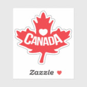 Liefde canada rood esdoornblad hart sticker (Vel)