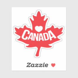 Liefde canada rood esdoornblad hart sticker