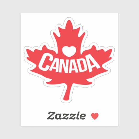 Liefde canada rood esdoornblad hart sticker (Vel)