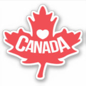 Liefde canada rood esdoornblad hart sticker (Voorkant)