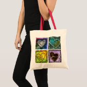 Liefde Canvas tas - Vier artistieke harten (Voorkant (product))