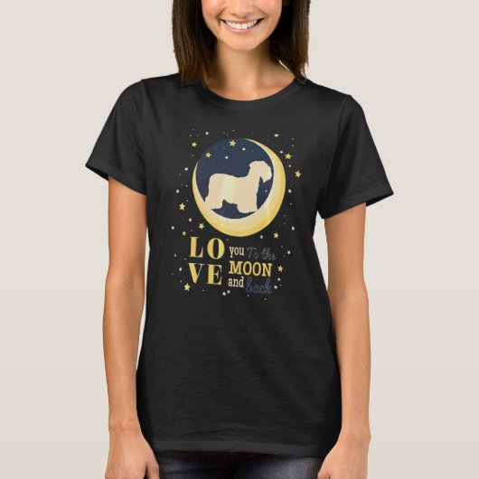 Liefde Cesky Terrier naar de maan T-shirt (Voorkant)