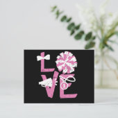 Liefde cheertoonaangevende cheerleiders houden van briefkaart (Staand voorkant)