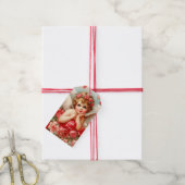 Liefde Cherub Engelen met Rode Hart Cadeaulabel (Met Touw)