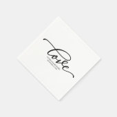 Liefde - Chic Zwarte Script Bruiloft Minimalistisc Servet (Hoek)