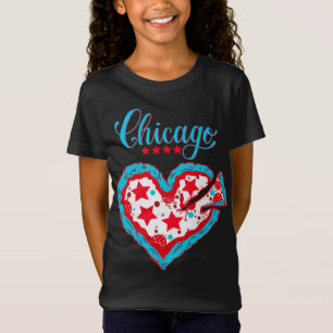 Liefde Chicago Pizza Hart Chicago Vlag Gift T-shirt