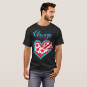 Liefde Chicago Pizza Hart Chicago Vlag Gift T-shirt (Voorkant volledig)