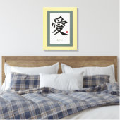 Liefde Chinese kalligrafie kunst Canvas Afdruk (Insitu (Slaapkamer))