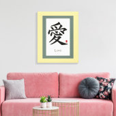Liefde Chinese kalligrafie kunst Canvas Afdruk (Insitu (Woonkamer))