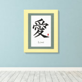 Liefde Chinese kalligrafie kunst Canvas Afdruk (Insitu (Houten vloer))
