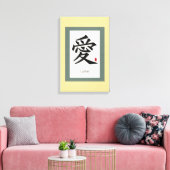Liefde Chinese kalligrafie kunst Canvas Afdruk (Insitu (Woonkamer))