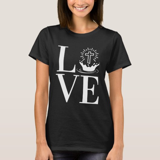 LIEFDE Christelijk Water Dopen T-shirt (Voorkant)