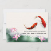 Liefde cirkels | Lotus Koi Double Happiness Weddin Kaart (Achterkant)