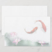 Liefde cirkels Lotus Koi Orient Harmony Persoonlij Briefpapier (Voorkant / Achterkant)