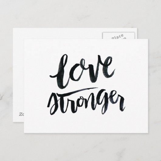 Liefde citaten: Liefde sterker Briefkaart (Voorkant / Achterkant)