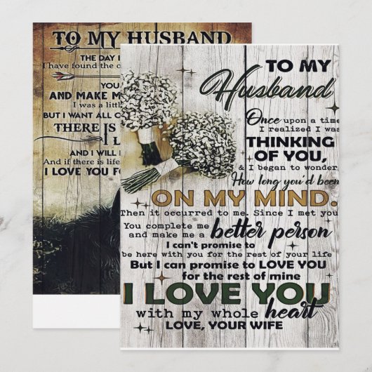 Liefde citeert mijn man, Trendy Gift Feestdagenkaart (Voorkant / Achterkant)