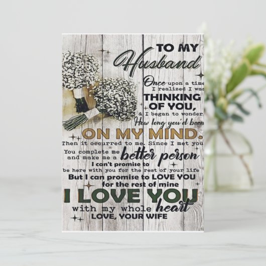 Liefde citeert mijn man, Trendy Gift Feestdagenkaart (Staand voorkant)