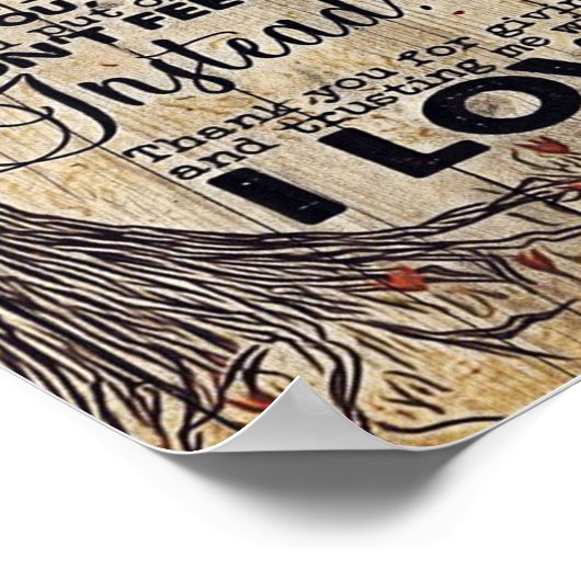 Liefde citeert mijn man, Trendy Gift Poster (Hoek)