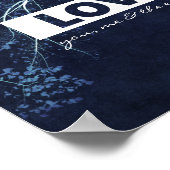 liefde citeert natuur kunst poster blauw (Hoek)