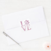 Liefde Classic Roze Vierkante Sticker (Envelop)