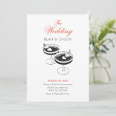 Liefde cocktail met harten paar glazen bruiloft kaart (Staand voorkant)