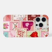 Liefde Collage Hoesje | Romantische Roze Esthetiek iPhone Hoesje (Achterkant horizontaal)