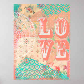 Liefde Collage Mixed Media Kunst Kunstenaarsprint Poster