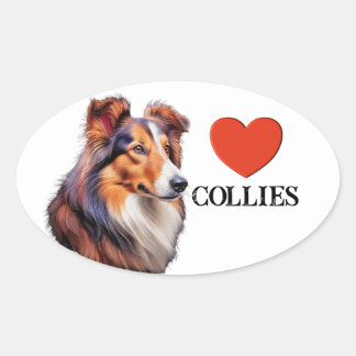 LIEFDE COLLIES OVALE STICKER