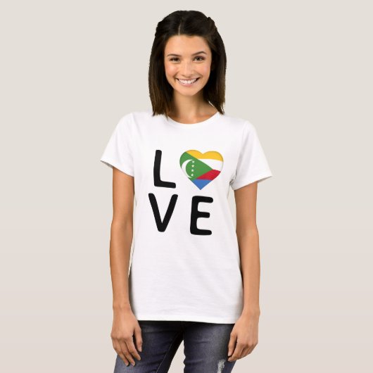 Liefde - Comoros Flag T-shirt (Voorkant volledig)