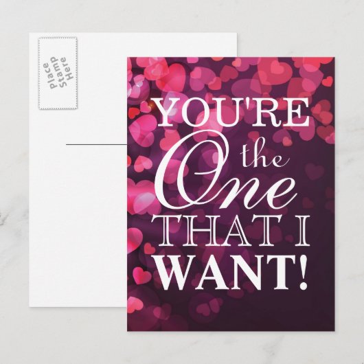 Liefde concept met hart briefkaart (Voorkant / Achterkant)