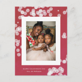 Liefde Confetti Rode Valentijnsdag Foto Briefkaart