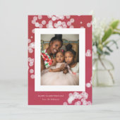Liefde Confetti Rode Valentijnsdag Fotokaart Feestdagenkaart (Staand voorkant)