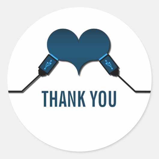 Liefde connectie USB Hartelijk dank, Stickers blau (Voorkant)