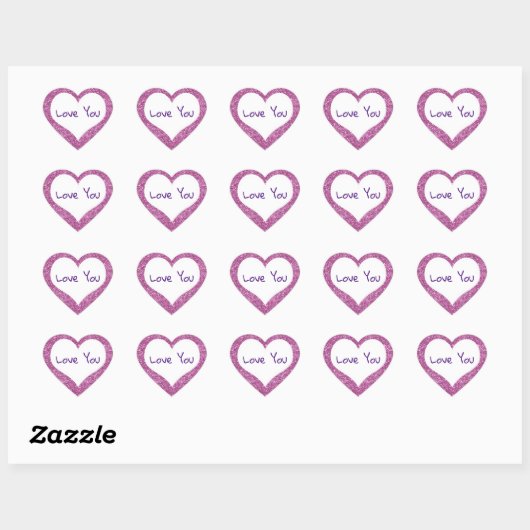 Liefde,  conversatie-harten hart sticker (Vel)