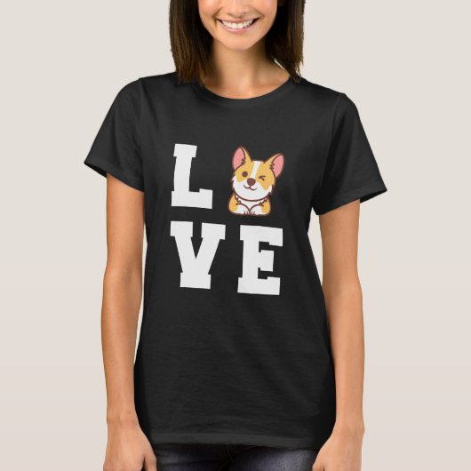 Liefde Corgi Corgi Hond Moeder T-shirt (Voorkant)