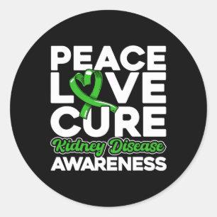 Liefde Cure Nierziekte Bewustzijn 1 Ronde Sticker