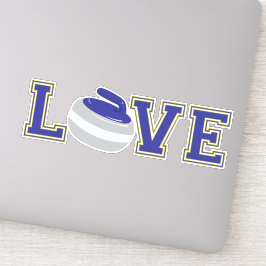 Liefde Curling Varsity Letters Fun Sports Sticker