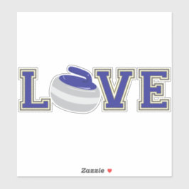 Liefde Curling Varsity Letters Fun Sports Sticker