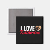 Liefde Custom Foto Hart en Naam Poster Magneet (Voorkant / Achterkant)