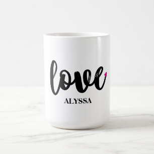 LIEFDE Custom Name Mok, Valentijnsdag Gift, Koffiemok