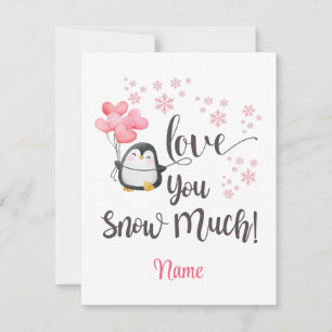 Liefde - Cute Valentijns Pinguïn Persoonlijk Notitiekaartje