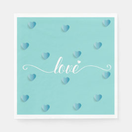 Liefde cyaan kalligrafie hart servet
